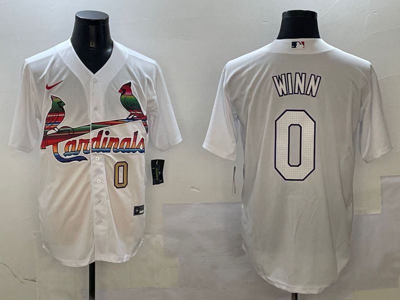 Men St.Louis Cardinals #0 Winn White Game Mexico 2025 Nike MLB Jersey style 4
